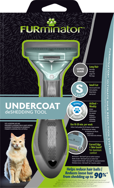 Furminator Undercoat Deshedding Tool for Small Cats with Long Hair