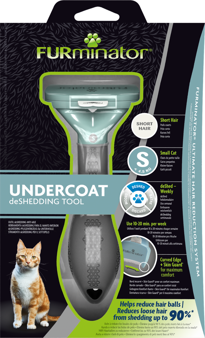 Furminator Undercoat Deshedding Tool for Small Cats with Short Hair