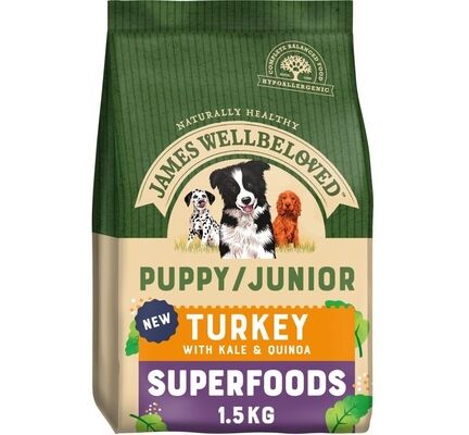 James Wellbeloved Superfoods Turkey, Kale & Quinoa Puppy/Junior Dry Food
