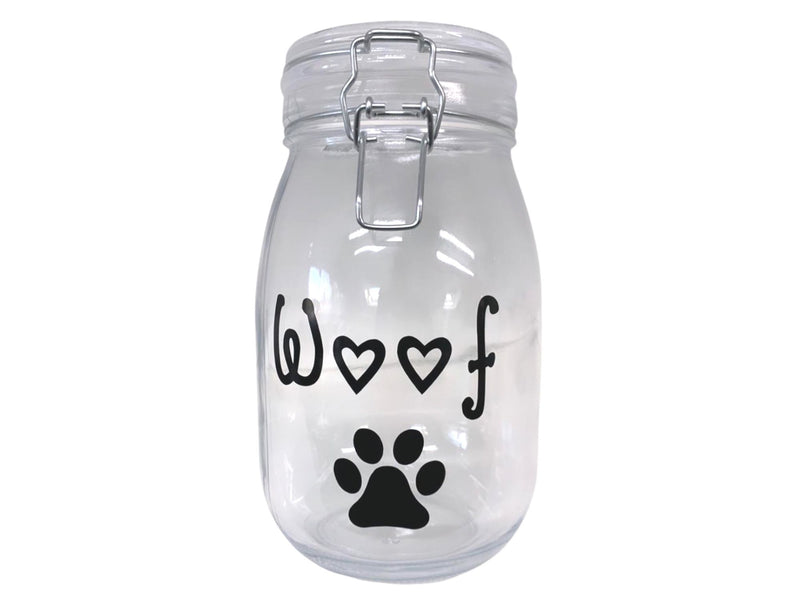 Dog Woof Glass Jar