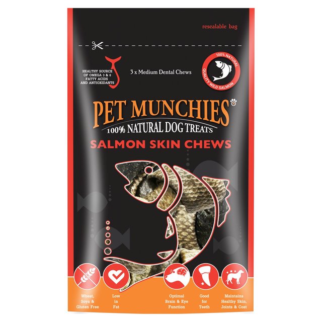Pet Munchies Salmon Skin Chew Dog Treats Medium 90g