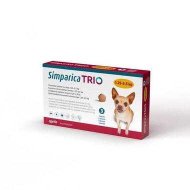 Simparica Trio Chewable Tablets for Dogs 3mg 1.25kg-2.5kg