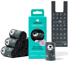 Adios Poo Bags with Handles Grey