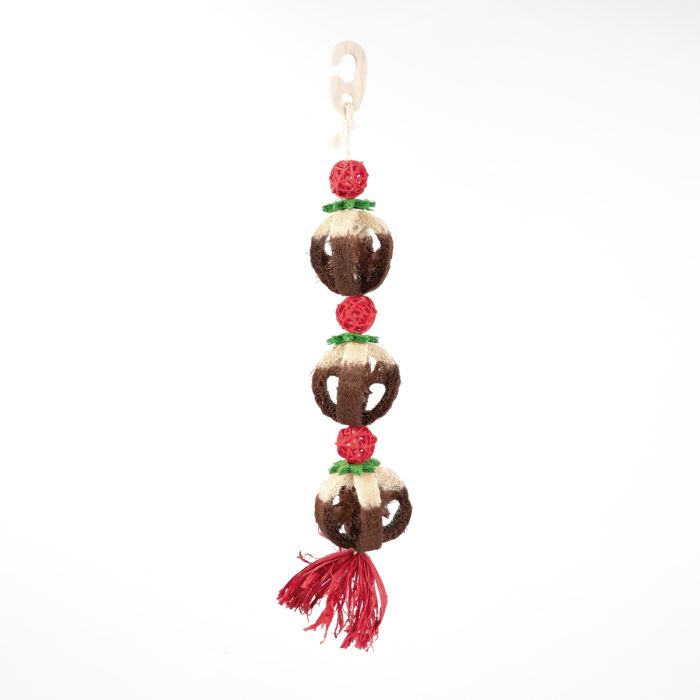 Rosewood Cupid & Comet Loofa Christmas Pudding Garland for Small Pets