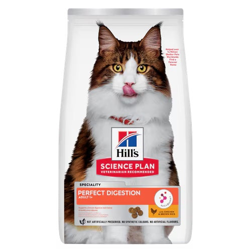 Hills Science Plan Perfect Digestion Adult Cat Dry Food with Chicken & Brown Rice
