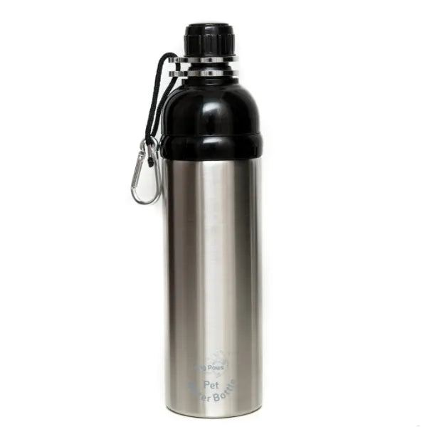 Long Paws Lick 'n Flow Pet Water Bottle Silver