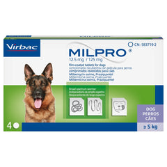 Milpro 12.5mg/125mg Dog Worming Tablet
