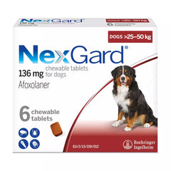 Nexgard Chewable Tablets for Extra Large Dogs 25-50kg (6 Pack)