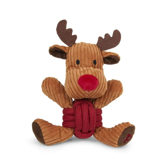 Petface Christmas Riley Reindeer Rope Ball Dog Toy