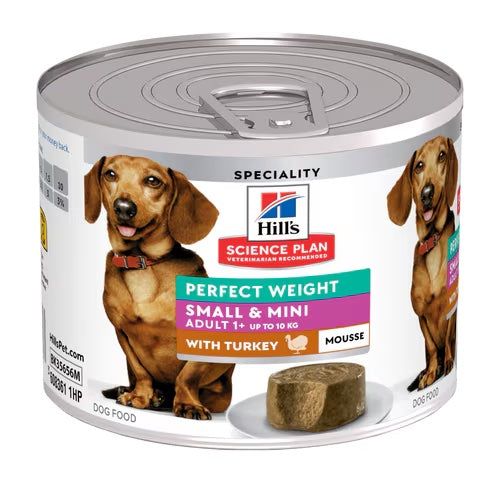 Hills Science Plan Perfect Weight Adult Small & Mini Breed Dog Mousse with Turkey