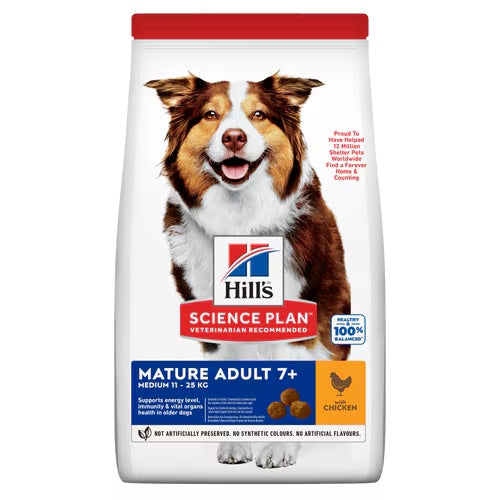 Hills Science Plan Mature Adult Medium Breed Dry Dog Food with Chicken