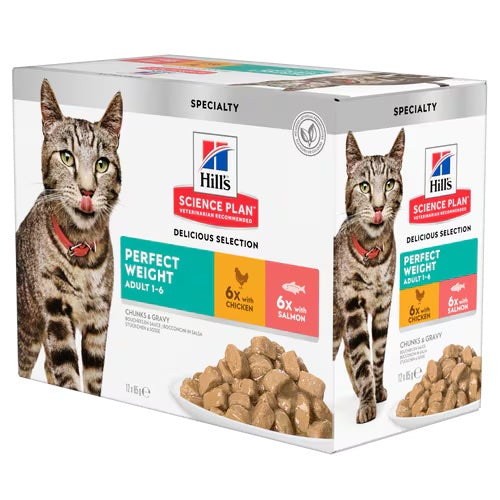 Hills Science Plan Perfect Weight Adult Cat Wet Food Multipack