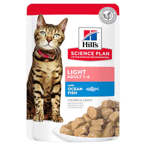 Hills Science Plan Light Adult Wet Cat Food with Ocean Fish