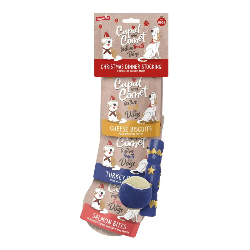 Rosewood Cupid & Comet Christmas Dinner Stocking for Dogs