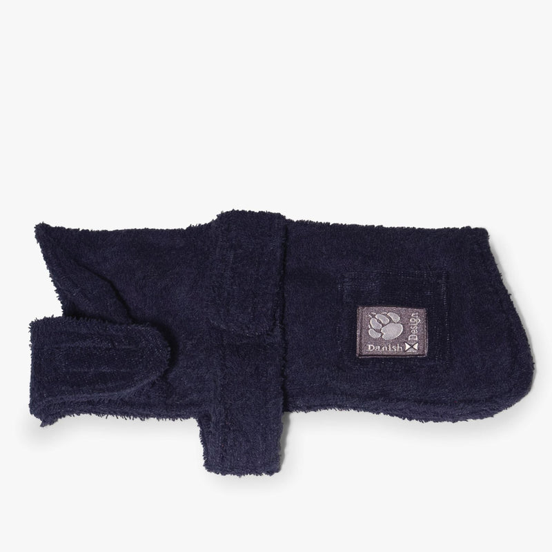 Danish Design Towelling Dog Robe Navy