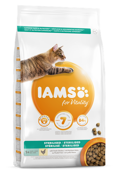 Iams for Vitality Light In Fat Sterilised Cat Food with Chicken