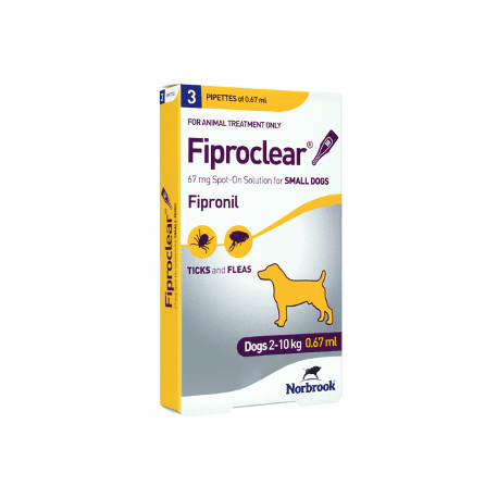 Fiproclear Spot On for Small Dogs 2kg-10kg (3 Pipettes)