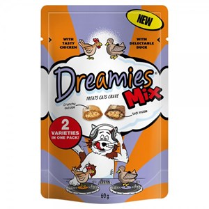 Dreamies Chicken & Duck Mix Cat Treats 60g