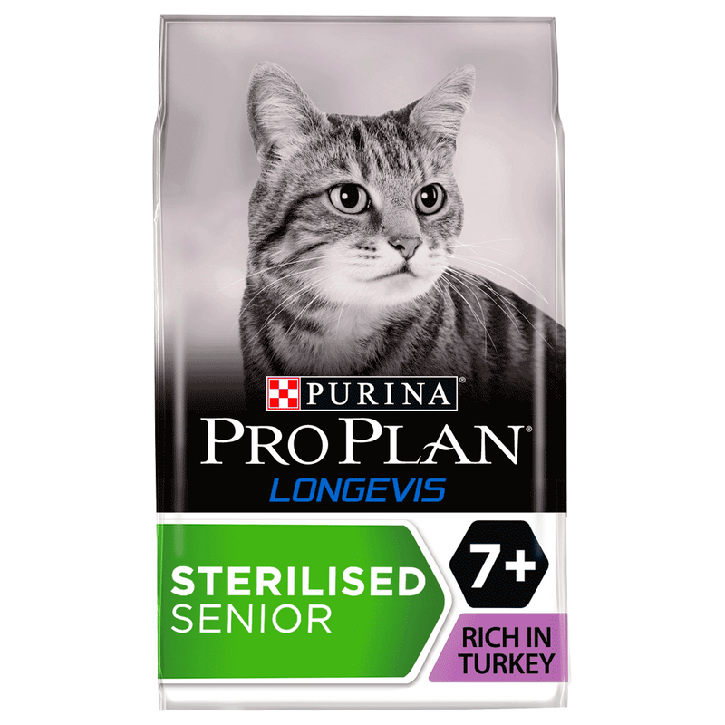 Purina Pro Plan Cat Longevis Senior 7+ Sterilised Dry Cat Food with Turkey