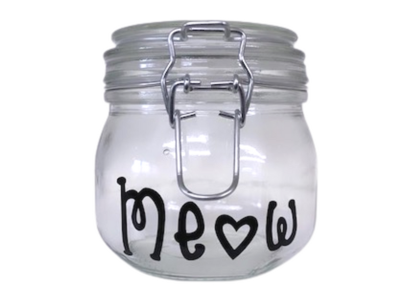 Cat Meow Glass Jar