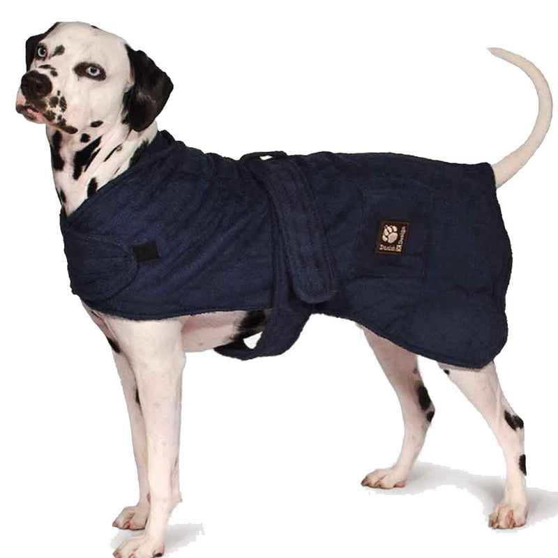 Danish Design Towelling Dog Robe Navy
