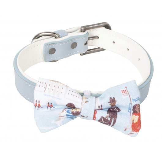 Cath Kidston London People Printed Dog Collar with Bow Tie