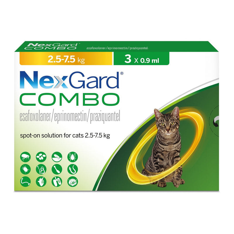 Nexgard Combo for Large Cats >2.5kg-7.5kg (3 Pack)